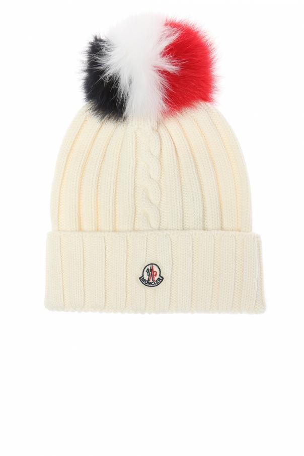 Moncler hat fur 2024 pom pom